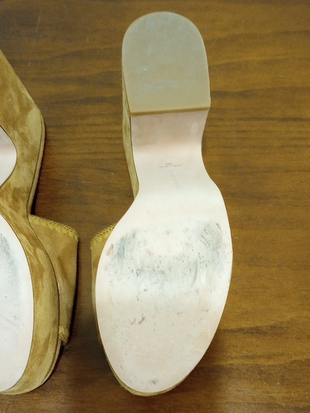 Veronica Beard Dessie Platform Real Leather Suede Sandals in Latte, Size 7M
